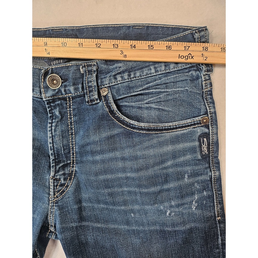 Silver Jeans Co Eddie Relaxed Fit Jeans Mens Size 36 Medium Wash Work Worn - Picture 12 of 16